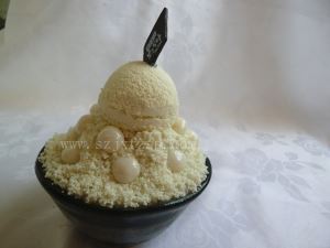 冰点甜品模型 韩式榴莲雪冰小年糕