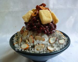 食品模型 韩式黑芝麻雪冰甜品食品模型 食品模型 韩式黑芝麻雪冰甜品食品模型