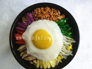 仿真食物 韩式碎肉石锅拌饭仿真食物
