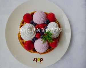 韩国仿真菜：草莓奶油松饼冰模型