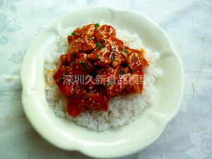 仿真食品模型 红烧里脊盖饭