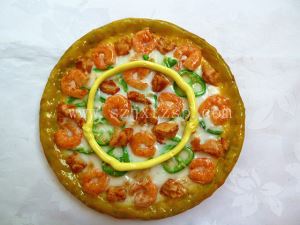 仿真菜 虾仁鸡肉批萨仿真食物模型