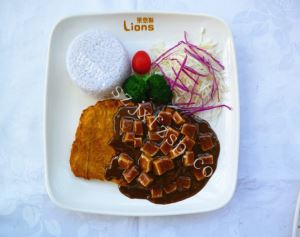 韩式西餐食品模型：果汁猪扒饭食品模型