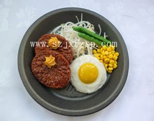 仿真食品模型：铁板烧煎蛋双份汉堡扒模型