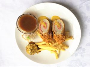 酒店样品菜 蓝带鸡肉卷样品菜