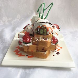 西餐食品模型：草莓奶油吐司食品模型