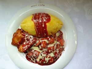 香港样品菜：芝士牛排酱蛋包饭样品菜