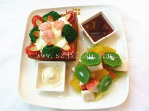 仿真食物 鲜沙拉土司