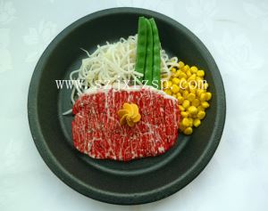 仿真菜：铁板霜降牛扒模型