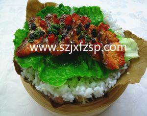 菜模：荷叶红烧鸡鱼饭食品模型