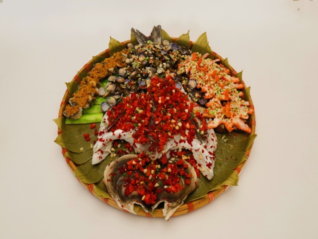 <b>蚬子海鲜大盆菜食品模型</b>